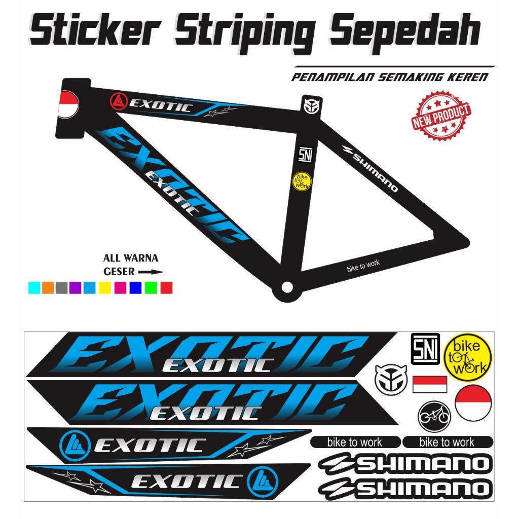 VARIASI STIKER EXOTIC STRIPING SEPEDAH MOTIF NEW STIKER