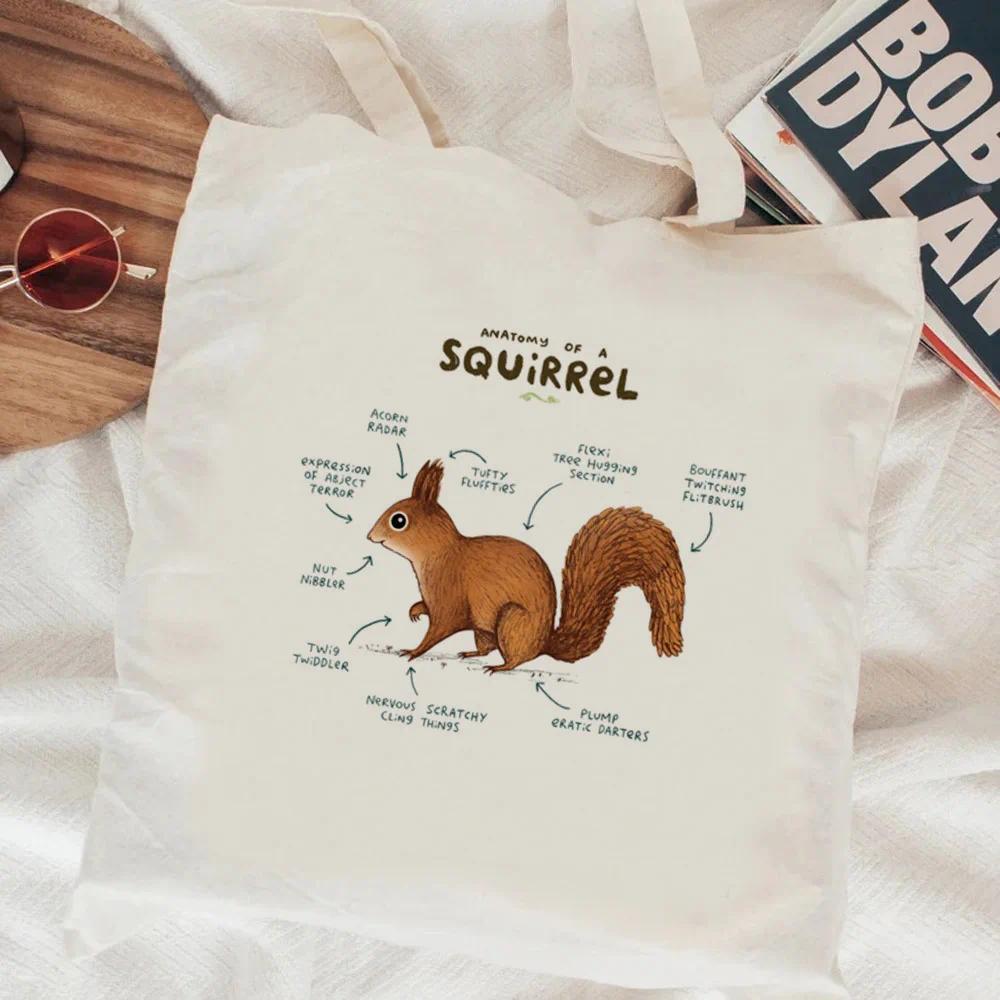 Squirrel shopping bag jute bag shopper tote shopping grocery eco bag sacola cloth sac cabas reusable
