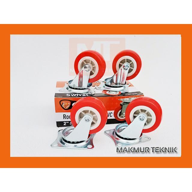Roda Caster Roda Etalase Roda Troli 2 Inch - Roda Merah