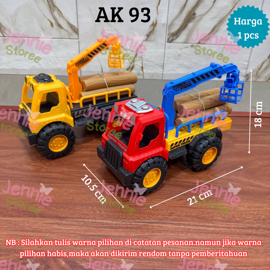 Mainan Truck Derek Muatan Kayu - Mainan Anak Truck Derek Kayu / Mainan Truk Anak