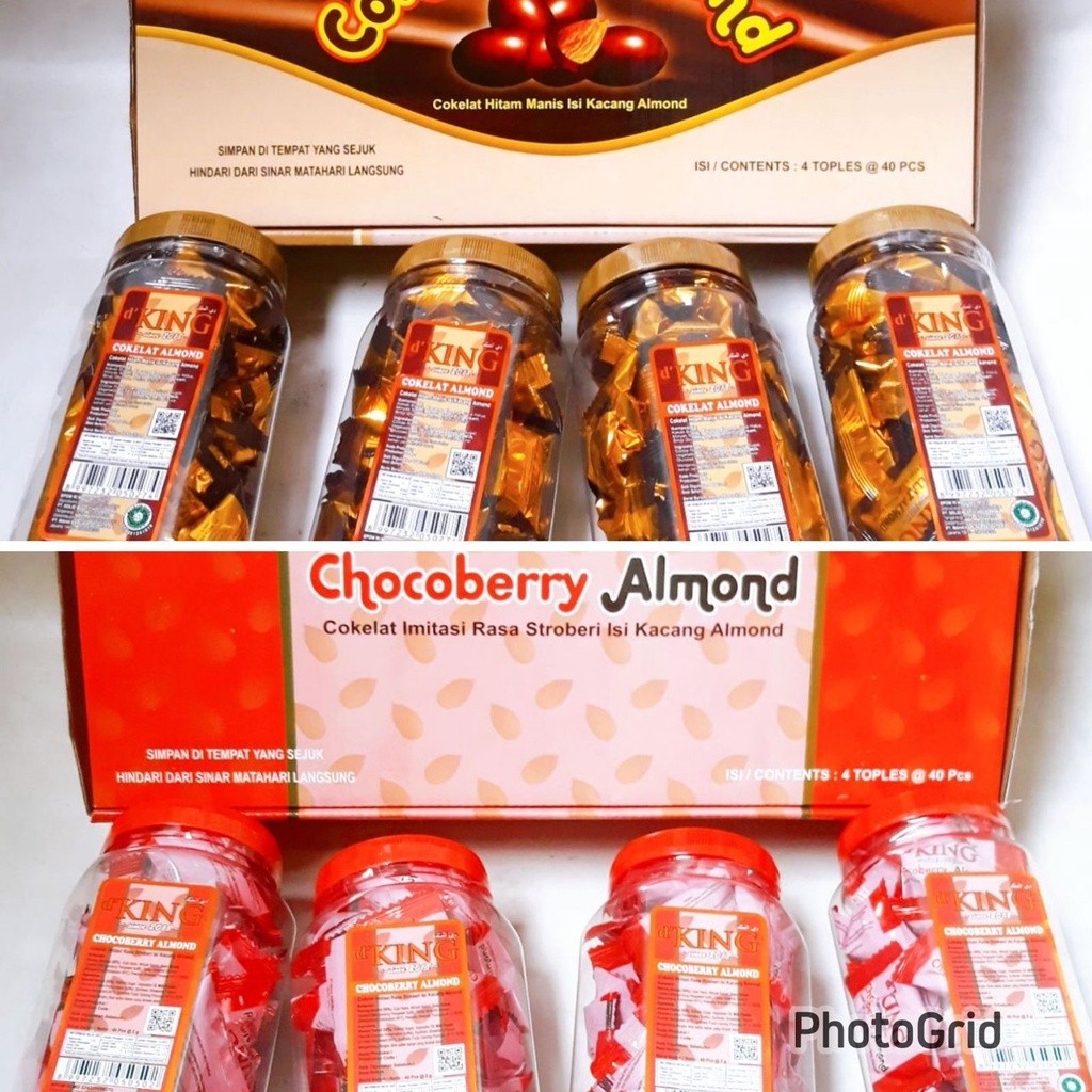 Kreasi Asa|| D'KING BONIBOL COKLAT ALMOND KEMASAN 4 TOPLES ( DUS ) -coklat lebaran  - coklat almond 