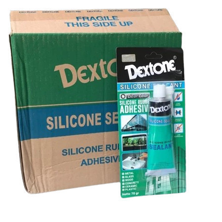 ( 1 DUS ISI 144 PCS ) Dextone Lem Kaca Silicone Sealant Asam Bening Aquarium/Lem Kaca Bening/Lem kac