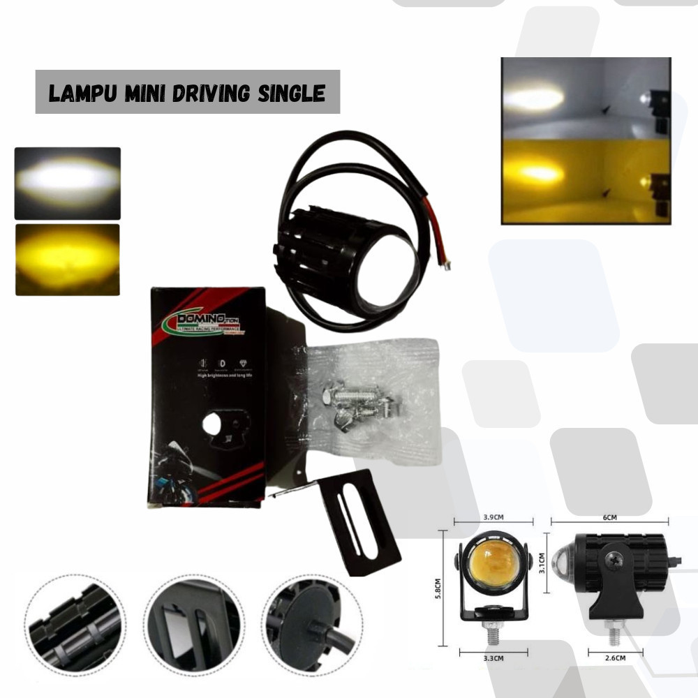LAMPU LASER FOGLAMP D2 SUPERBRIGHT MINI DRIVING LAMPU TEMBAK LASER DOMINOTION LAMPU SOROT SINGLE MIN