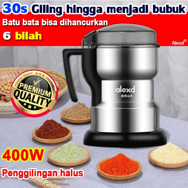 Taishantour.id Batu bata bisa pecah Alexd Mesin bubuk tepung Penggiling kopi 400g Grinder Herbal Bij