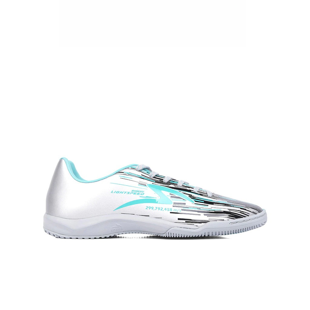 DISCON  SPECS SEPATU FUTSAL LIGHTSPEED REBORN IN SILVER/BLACK/AQUA