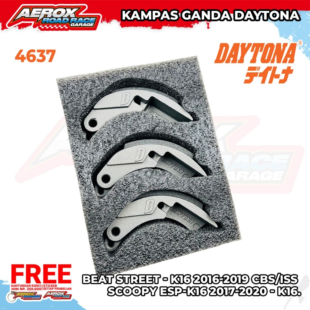 Kampas ganda Daytona 4637 Beat Street - K16 2016-2019 CBS/ISS  Scoopy ESP-K16 2017-2020 - K16 kampas