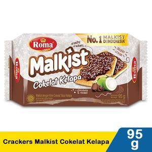 Roma Malkist Coklat Kelapa 95gr - Biskuit Crakers Lapis Coklat & Kelapa