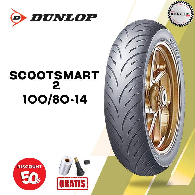 Ban Depan Motor PCX DUNLOP SCOOTSMART 2 100/80 Ring 14 Tubeless