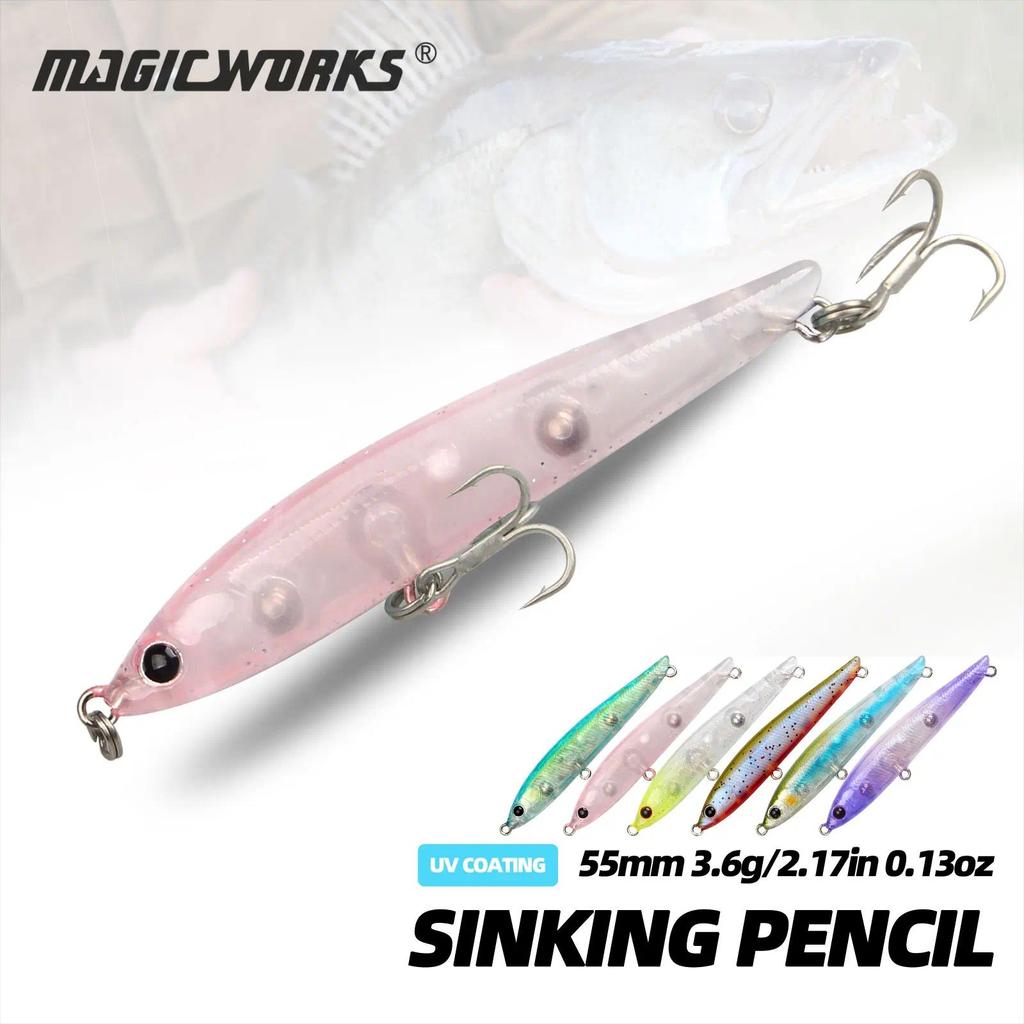 Magic Works Sinking Pencil Fishing Lure Stickbait 55mm 3.6g Mini Pencil Hard Baits Freshwater Fake B