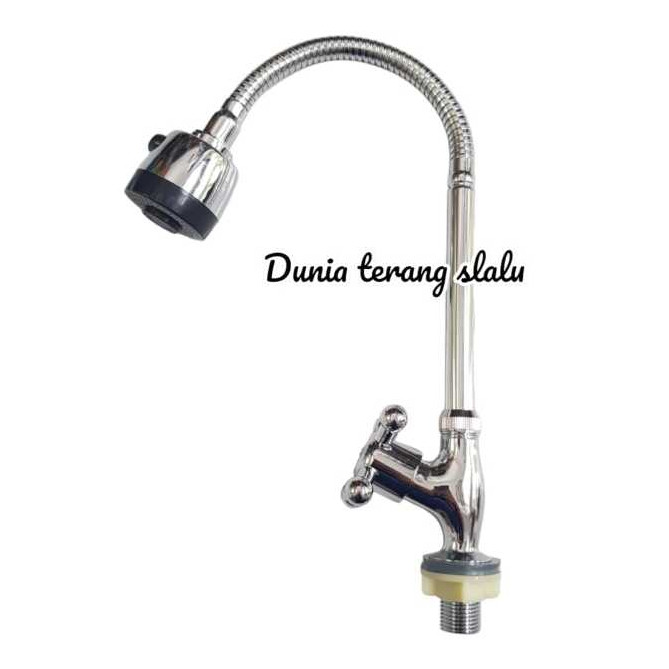 Kran Angsa SKL Wastafel Flexibel OnOff Baling - Kran Air Leher Angsa - Keran Bak Cuci Dapur - Kran C