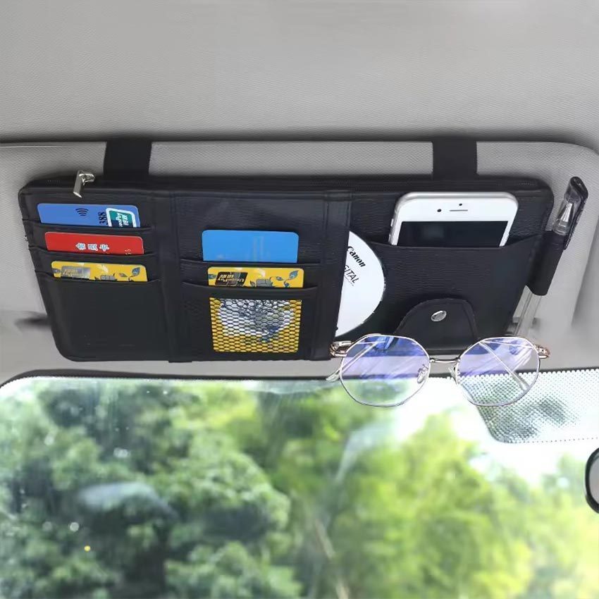 Larisia Store Tempat Kartu Mobil Visor Organizer Card Holder E Toll Klip Kacamata Penyimpanan Struk