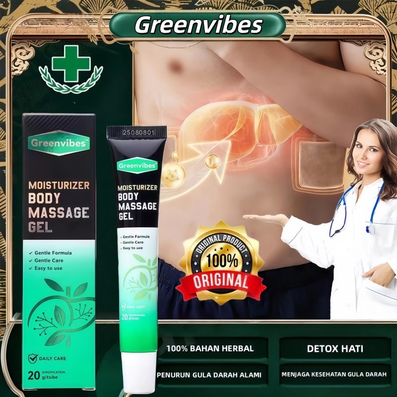 Greenvibes/Sol Gel - Penunjang Keseimbangan Gula Darah, Moisturizer Body Massage Gel, Perawatan Hari
