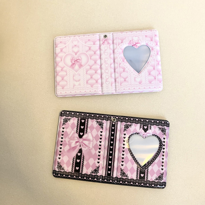 INS Pink Black lace plaid Photo Album Ins Korea Idol Star asing binder photocard holder 3 In Collect