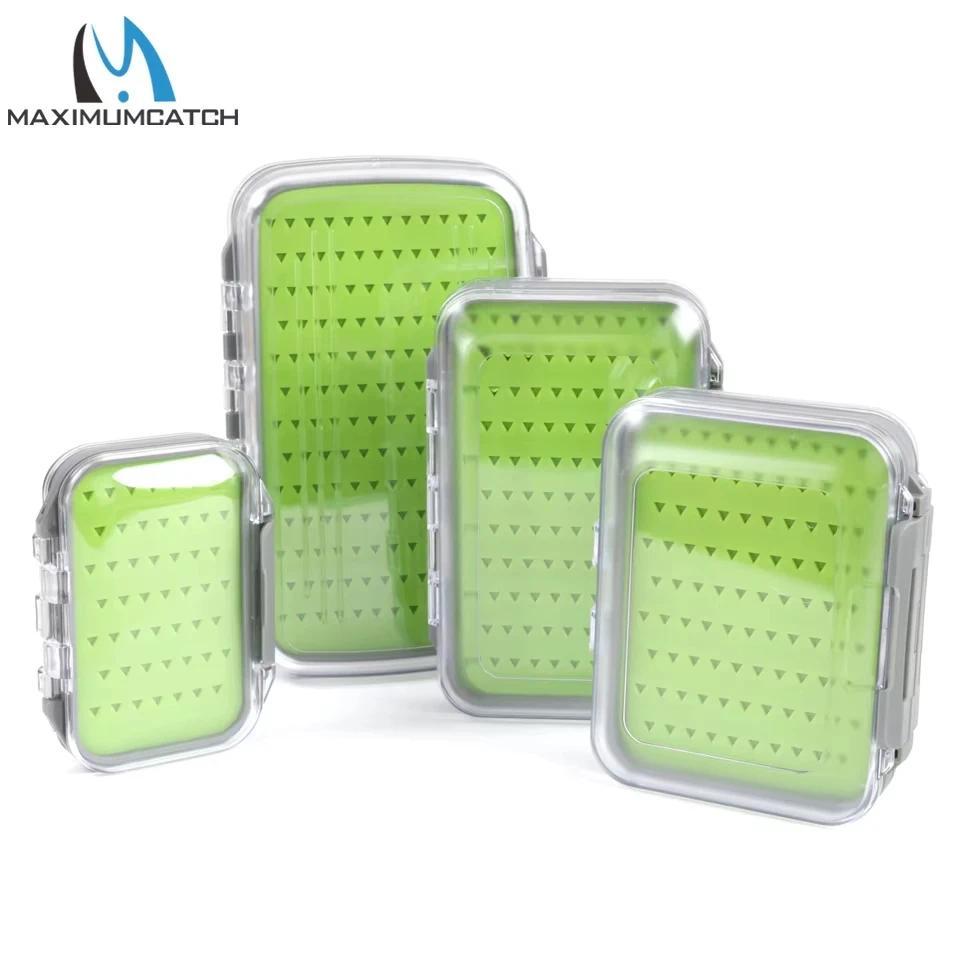 MAXCATCH Silicone ert Fly Fishing Box Double Side Clear Lid Easy Grip Waterproof Fly Tackle Storage 