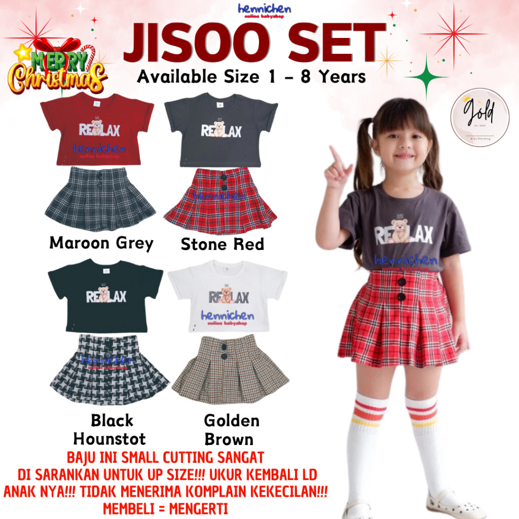 RAF ADOREKIDS JISOO SET SETELAN BAJU & ROK KOREA ANAK PEREMPUAN FASHION ANAK PEREMPUAN 1-8 TAHUN Baj