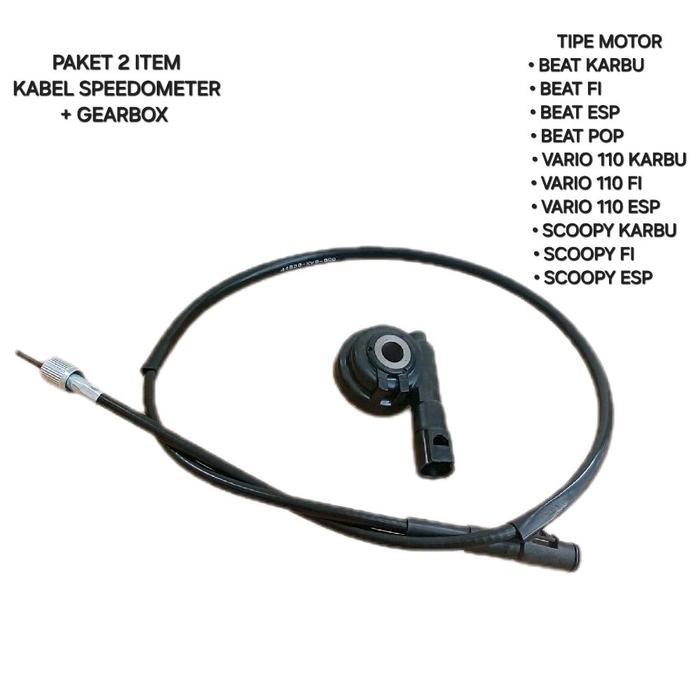 Kabel Speedometer + Gear Box  Speedometer Beat Karbu Beat Fi Scoopy Spacy Vario 110 Karbu KVB (POLOS