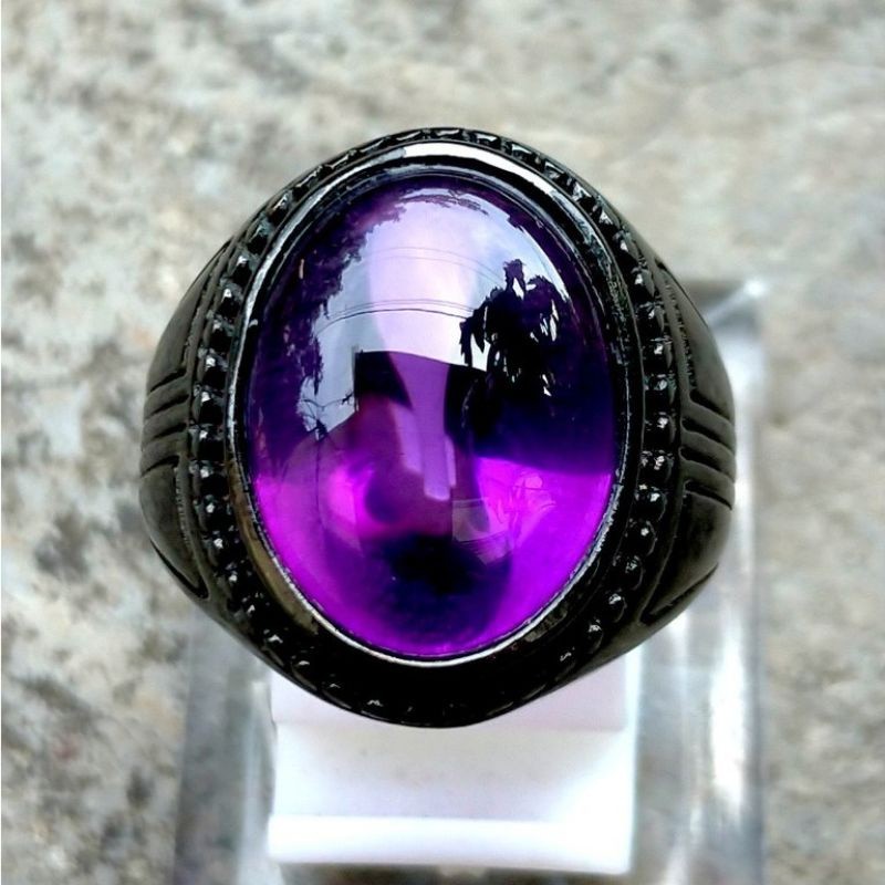 cincin batu kecubung tanjung bintang slendang air ring titanium