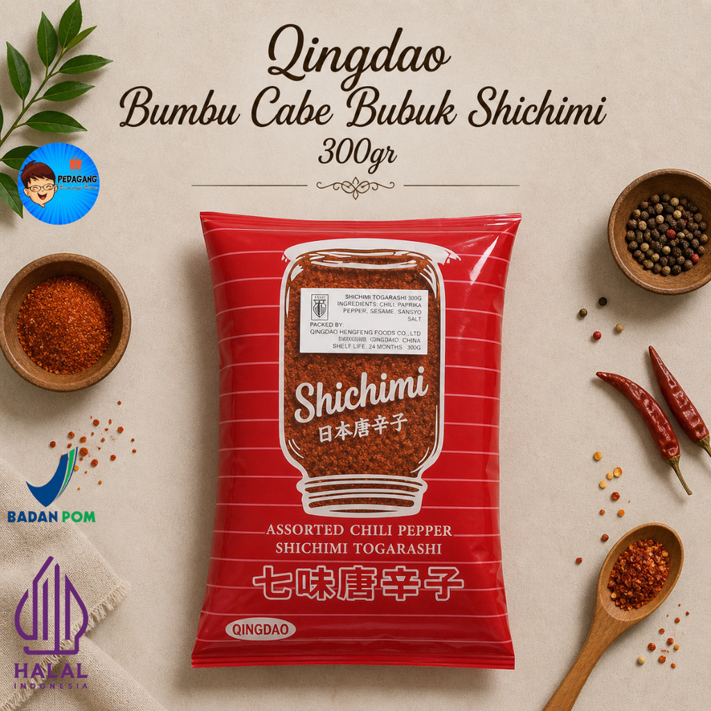 [PBB] Qingdao Bumbu Cabe Bubuk Shichimi 300gr / Shichimi Togarashi Jepang / Cabai Bubuk Rempah / Ras