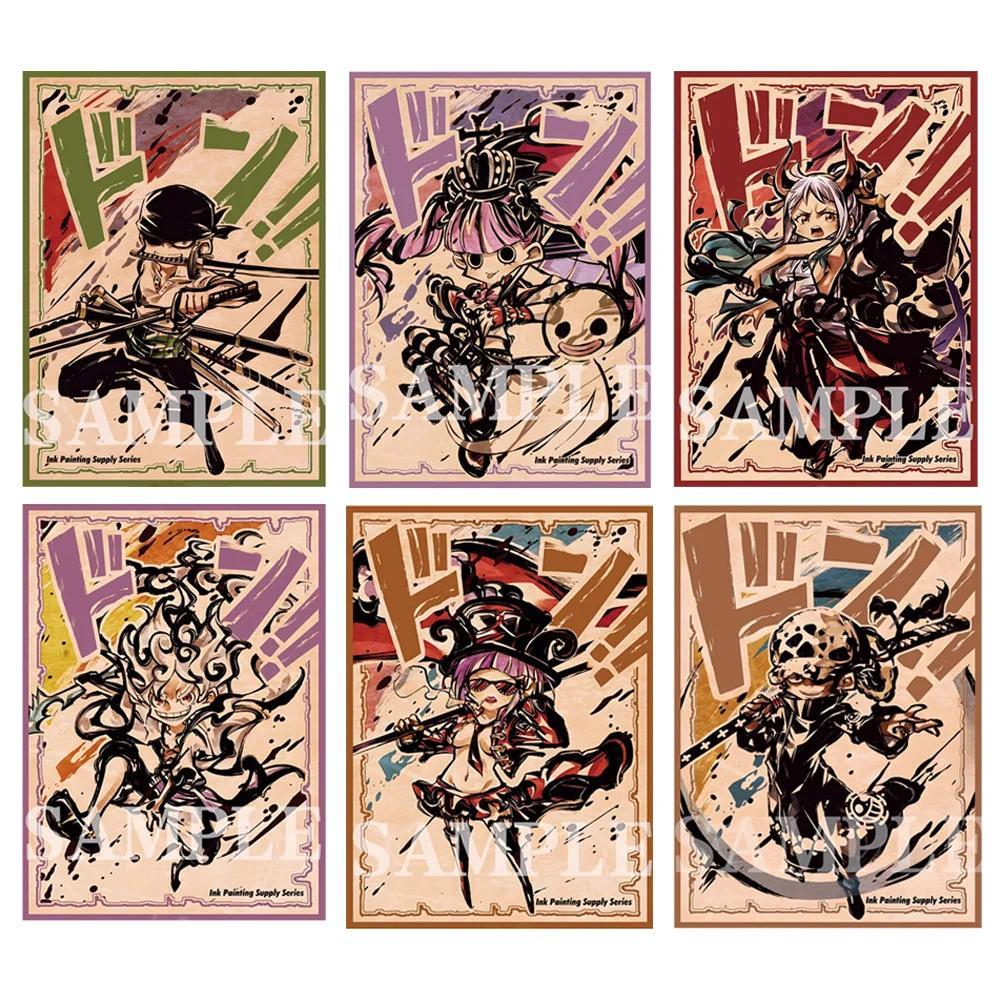 60PCS 67x92mm 6 gaya One Piece Laser Ukuran Standar Pelindung Kartu TCG Pelindung Kartu Anime Kartu 