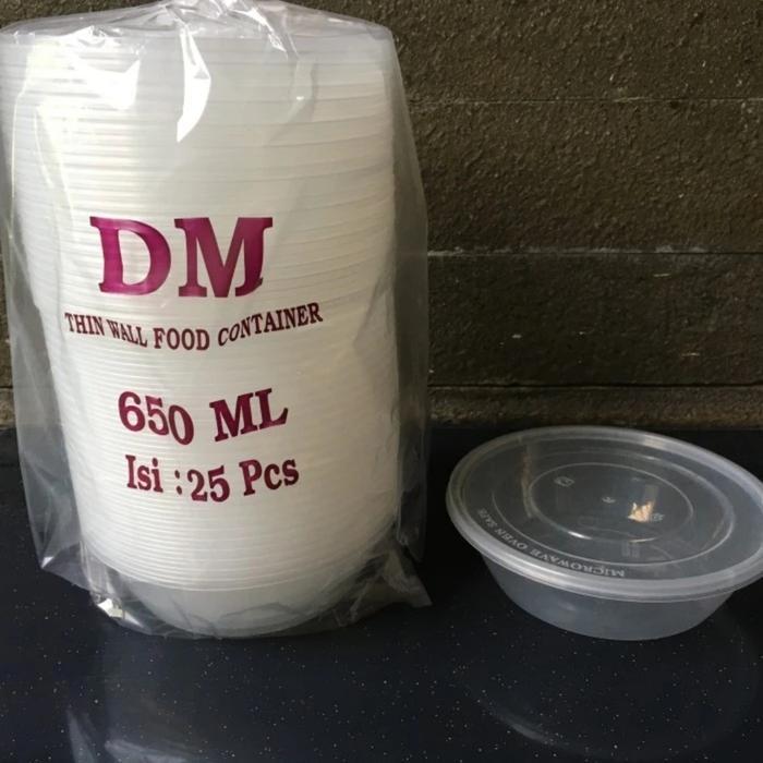 Mangkok Plastik 650ml Thinwall Round Rou Bulet 650 ml box DM bulat