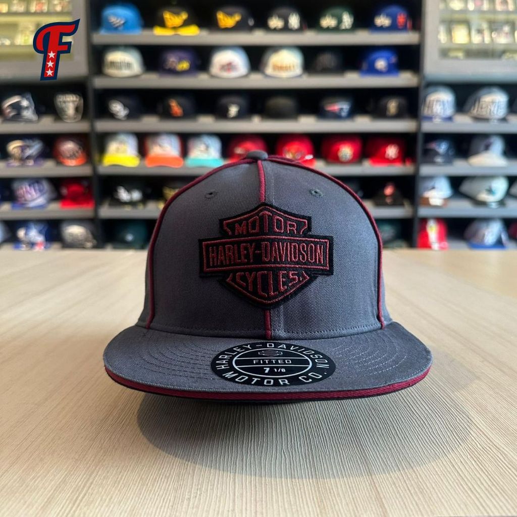 Topi Harley Davidson Motor Grey Fitted Hat Original