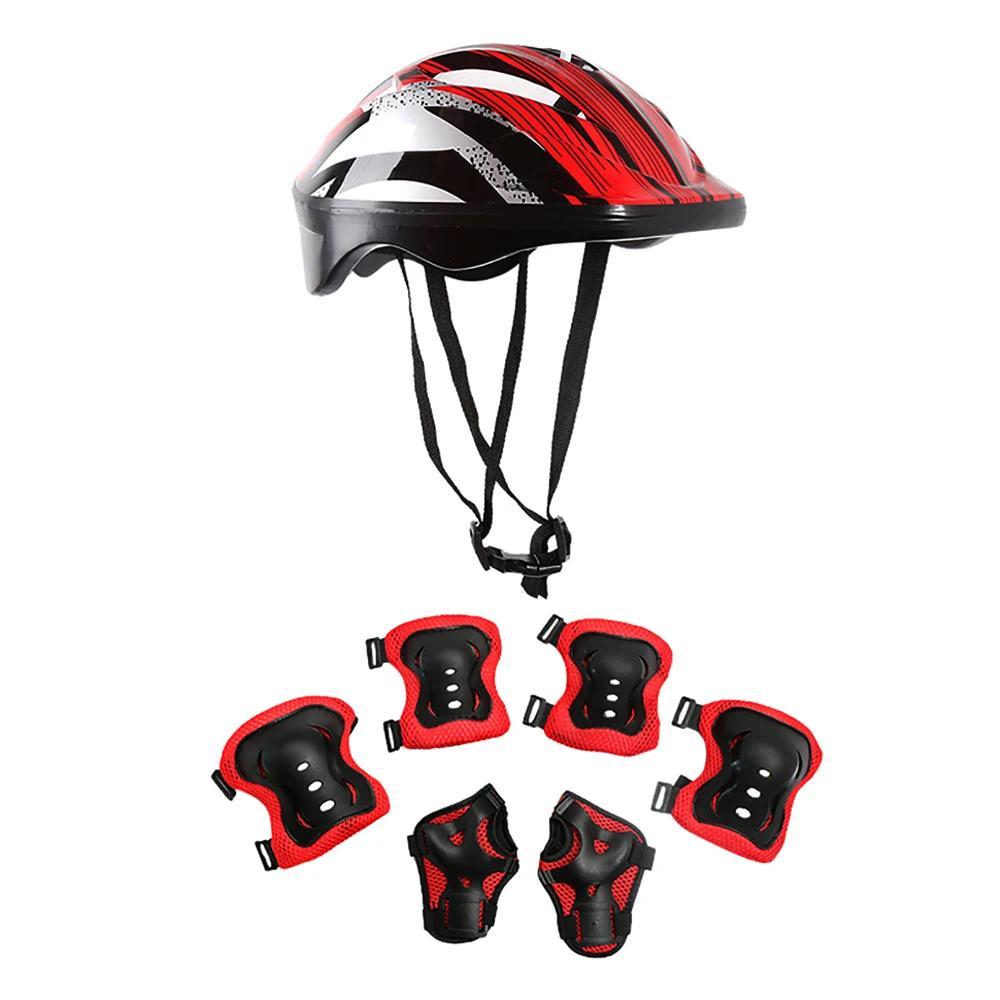 Set Perlengkapan Pelindung Helm Sepeda Anak untuk Balita dan Remaja, Helm Sepeda, Pelindung Lutut, P