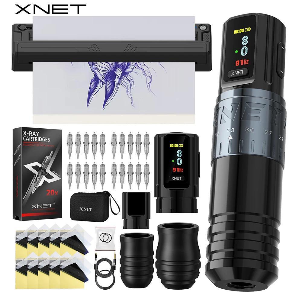 XNET Vipera Professional Wireless Tattoo Machine Kit Tattoo Transfer Printer 7 Strokes 2400mAh Batte