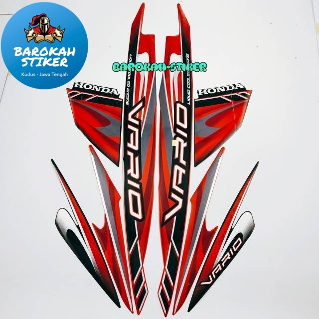 STRIPING STICKER HONDA VARIO 110 KARBU 2009 MERAH