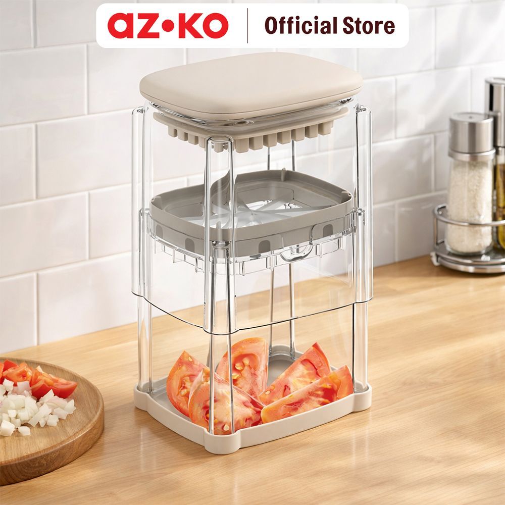 AZKO Culinart Chopper Box - Krem Beige Penghalus Bahan Masakan Pencincang Bawang Cabai Serbaguna Gil