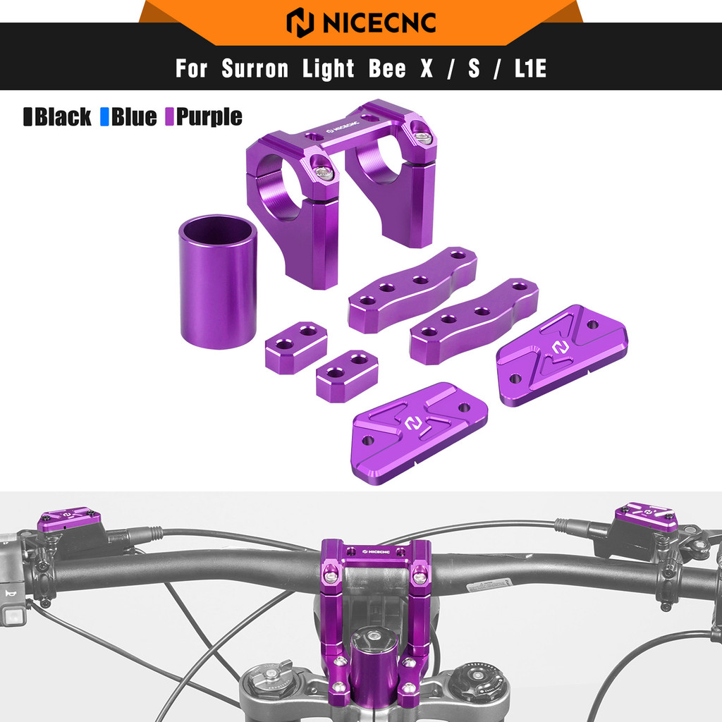 Para surron light bee x s l1e bicicleta da sujeira elétrica 20/30mm ascensão guiador riser montagem 