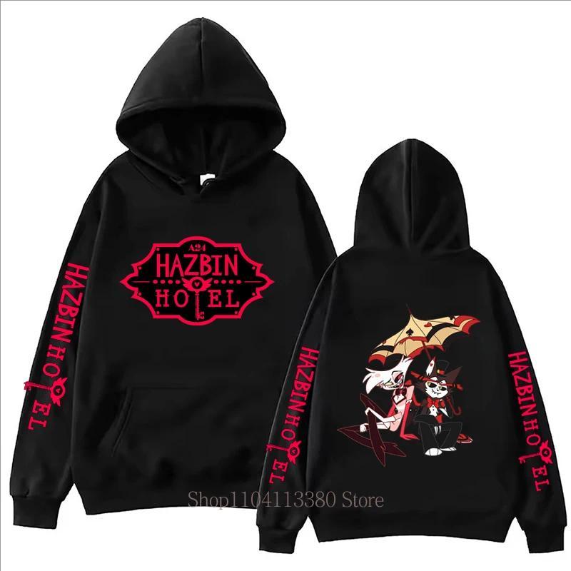 Hazbin Hotel Jaket Hoodie Wanita Cartoon Rabbit – Sweater Oversize Unisex Harajuku | Hoodie Lucu