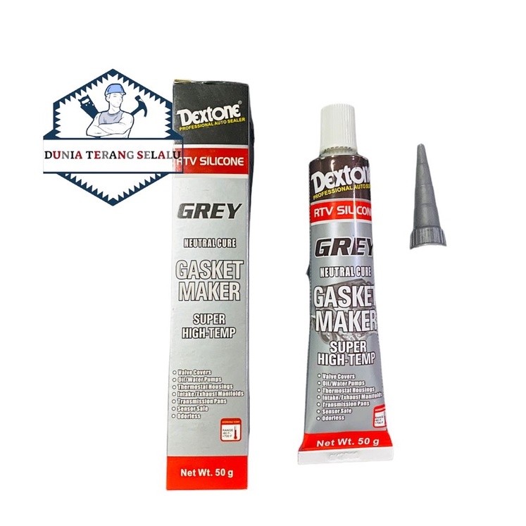 Lem DEXTONE Grey Silicone 50gr RTV Gasket Maker Neutral Cure Super HighTemp Besar