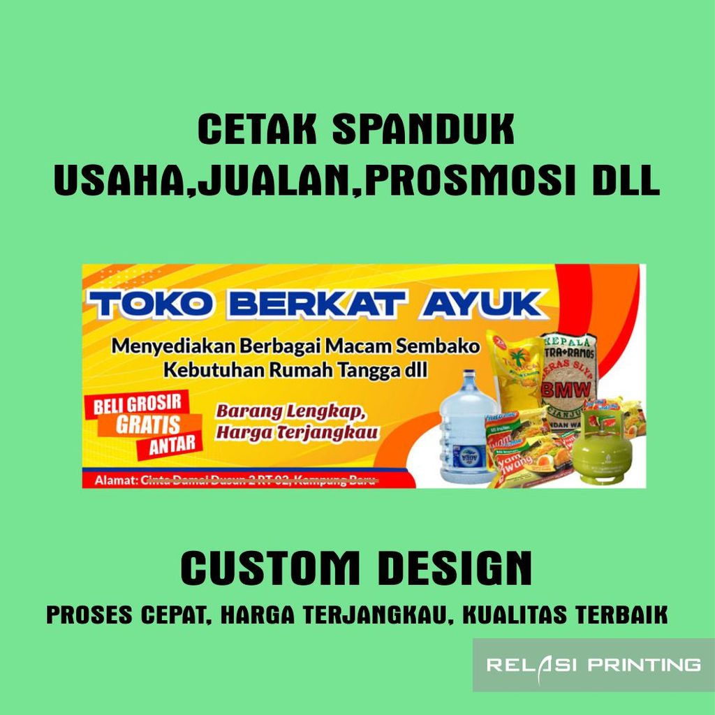 CETAK SPANDUK 1 HARI JADI  SPANDUK JUALAN  SPANDUK PROMOSI  MMT JUALAN  SPANDUK TOKO  MMT TOKO