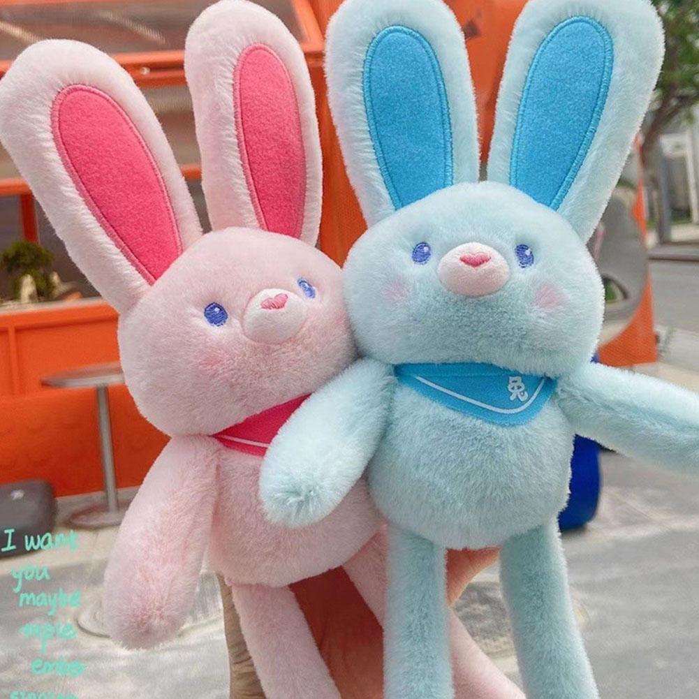 Pull The Rabbit Basket Stuffers Rabbit Keychain Pull Up Rabbit Plush Toys Soft Plushie Toys Stress R