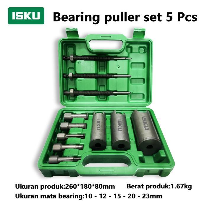 ISKU Treker Bearing CVT Set 5 Pcs Internal Puller Alat Buka Cabut Laher Tanam Bak Mesin Motor Matic 