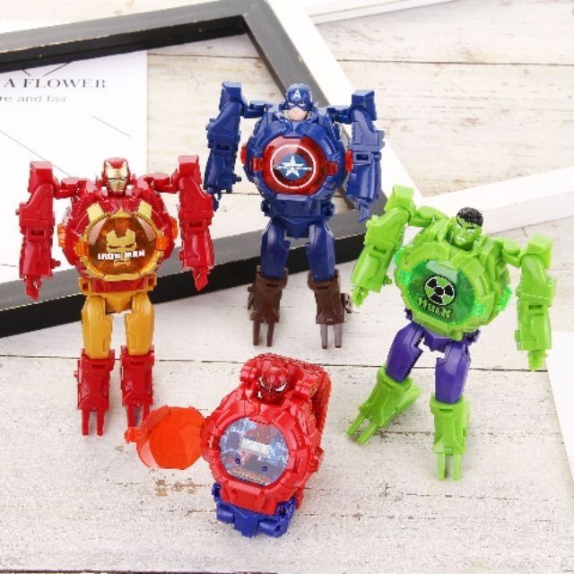 Jam Tangan Robot Anak Laki Laki Karakter Batman Spiderman Ultraman