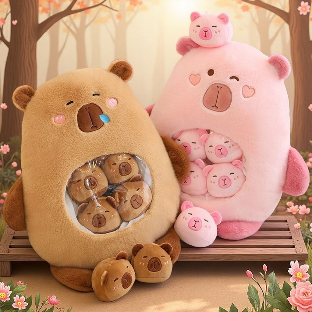 Cute Capybara Puffer Fish Snack Pillow Dolls Creative Puffer Fish Plush Doll Girls Children's Gifts 