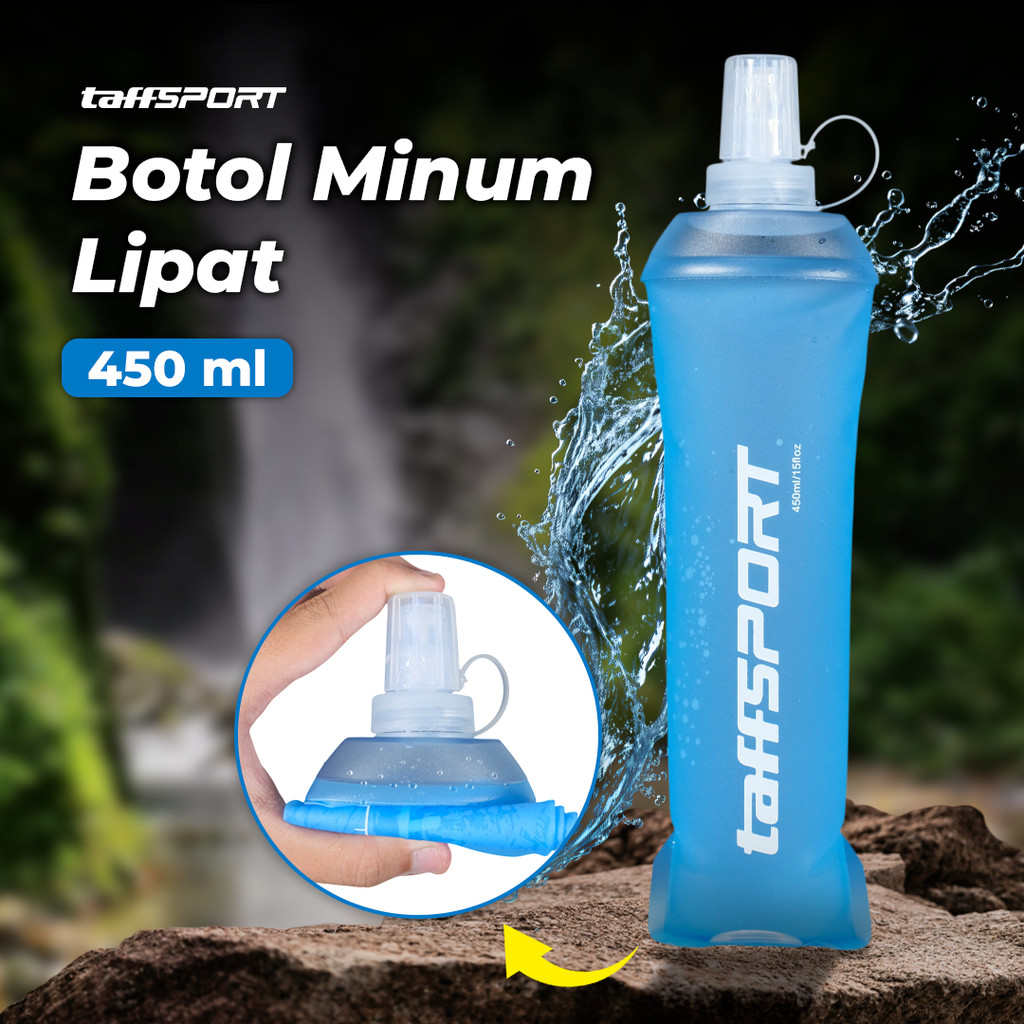 TaffSPORT Botol Minum Soft Flask Foldable Sport Water TPU 450ml - TFG-11 -FG37