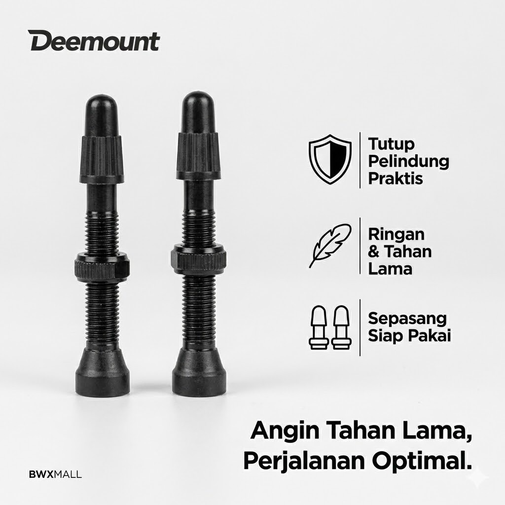 Katup Pentil Ban Sepeda Tubeless 40mm Deemount Presta French Valve Alloy Ringan Sepasang 2 Pcs Solus