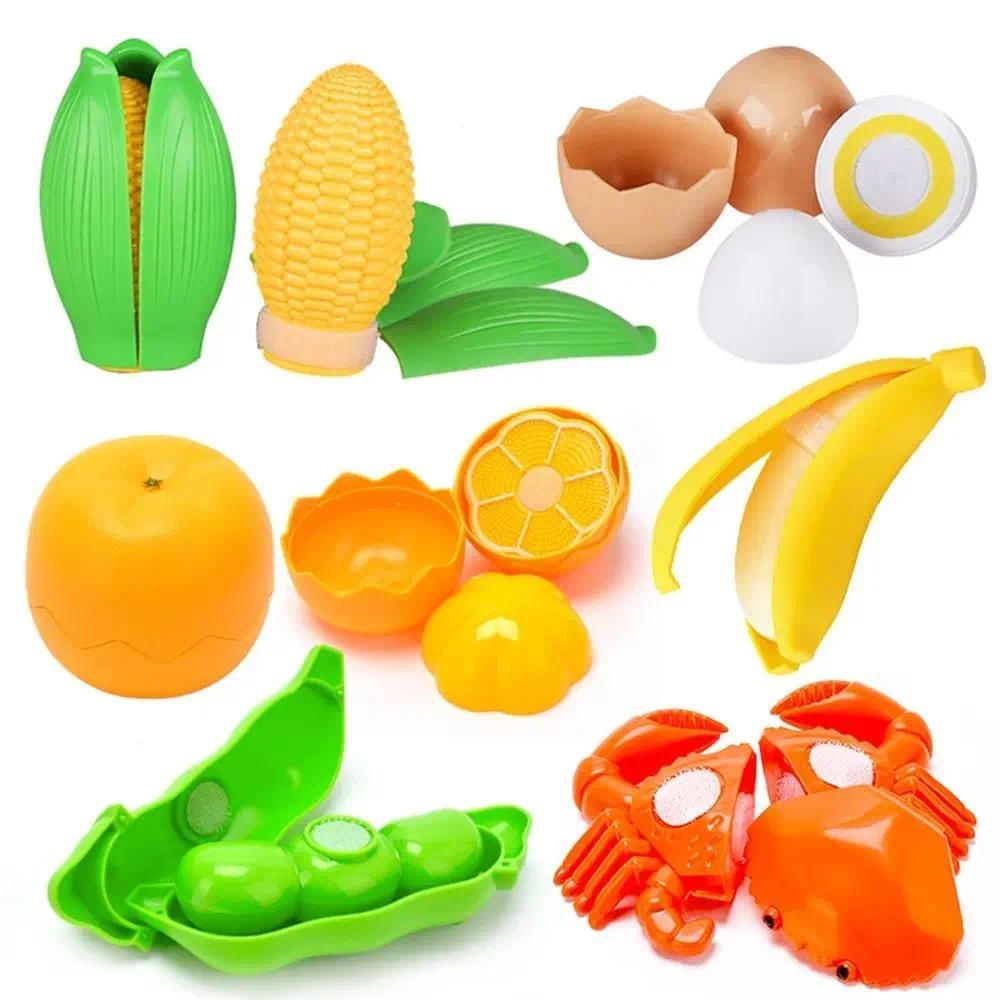 Simulation Kiten Pretend Toy Cutting Fruit Vegetable Set Toy Cooking Interest Cultivation Montessori