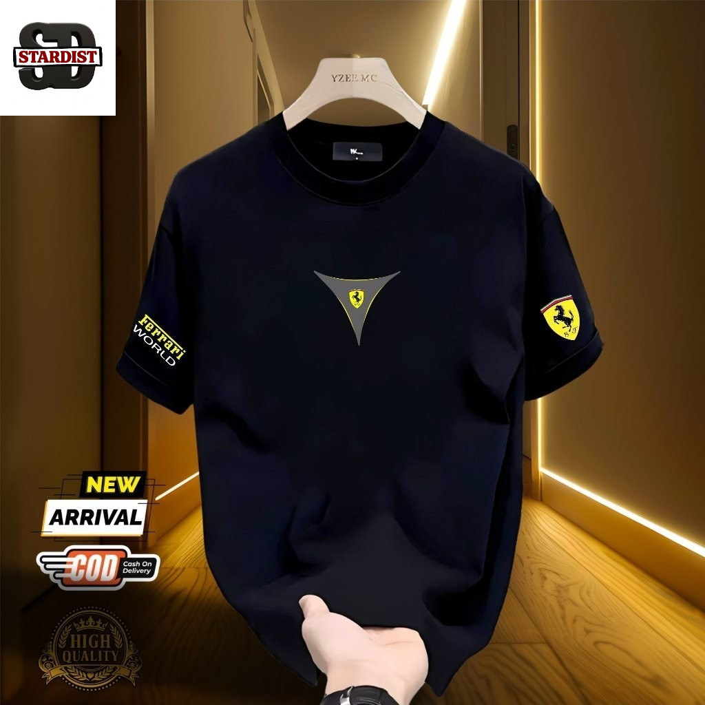 Baju Kaos Pria Import Motif Ferrari DTF Keren