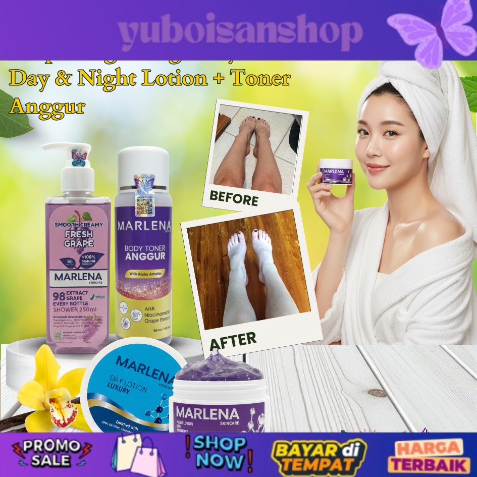 TERBARU [ Whitegoals Brightening Marlena Body Set ] | Grape Soap Liquid + Body Toner Anggur non alch