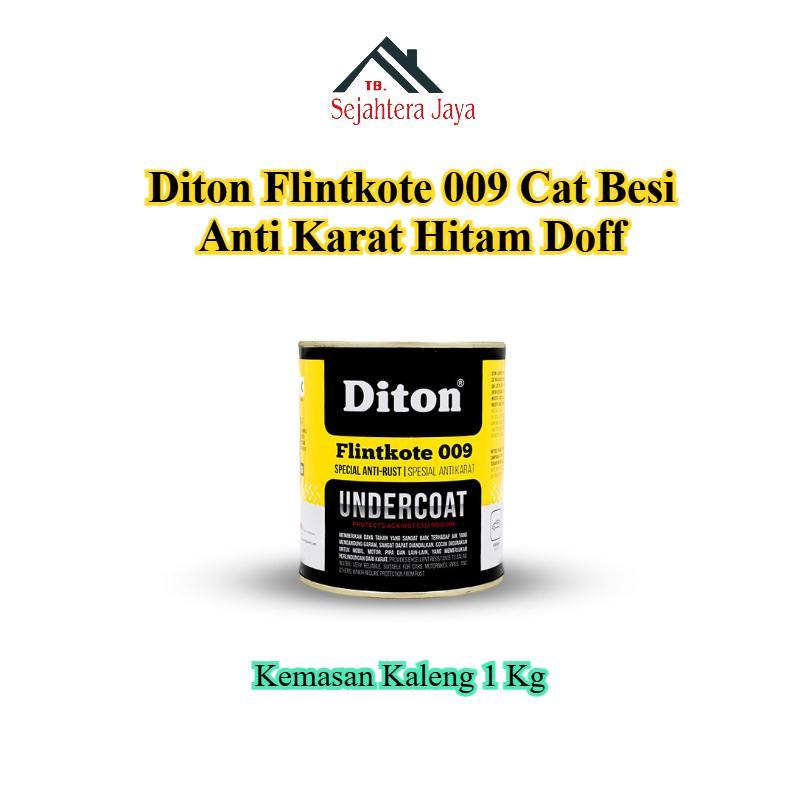 Diton Flintkote 009 1kg Kaleng Cat Anti Karat Hitam Doff | Plinkote Undercoat Kolong Mobil & Rangka 