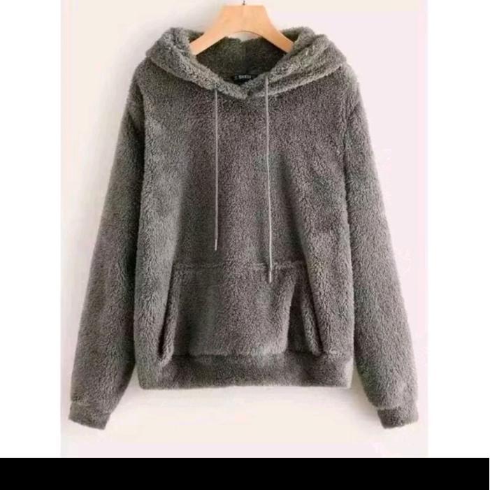JACKET BULU/HOODI BULU KECE DEWASA PRIA WANITA  Hitam Sweater Distro Tebal Unisex Casual Cowok Zippe