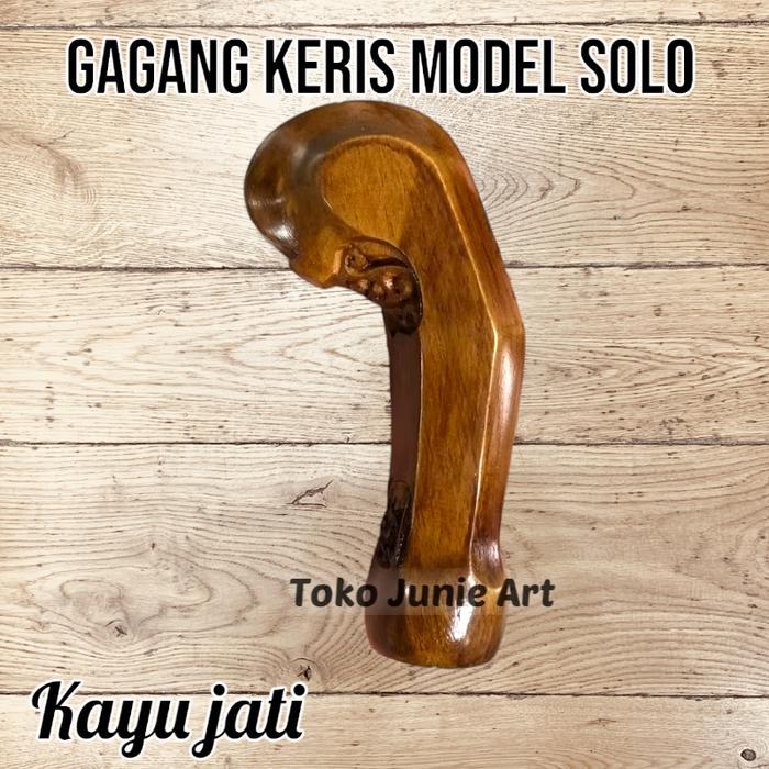 Gagang Keris Handle Keris Gaya Solo Kayu Jati  Halusan