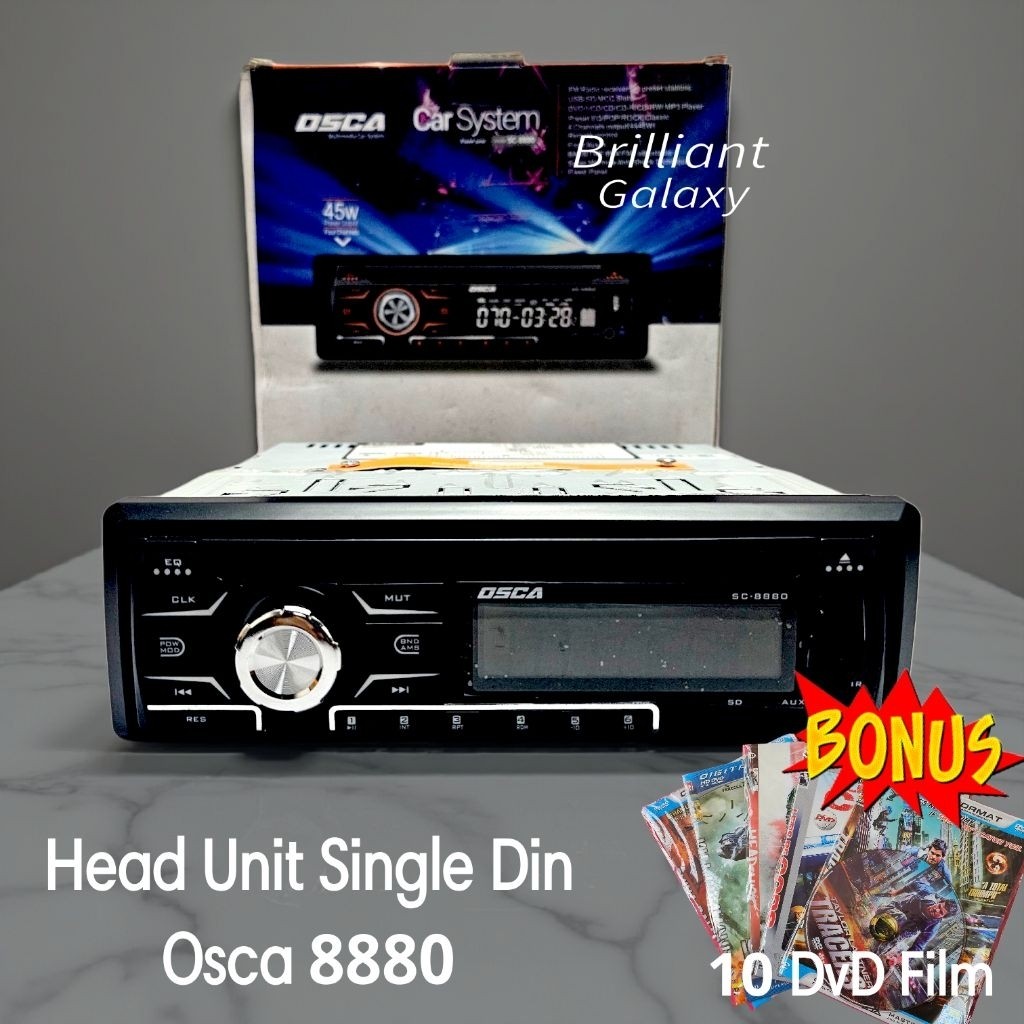 VIP5 * OSCA Original - Head Unit Single Din DVD / MP3 / USB SD Card - BONUS 10DVD Film + Lap Micro