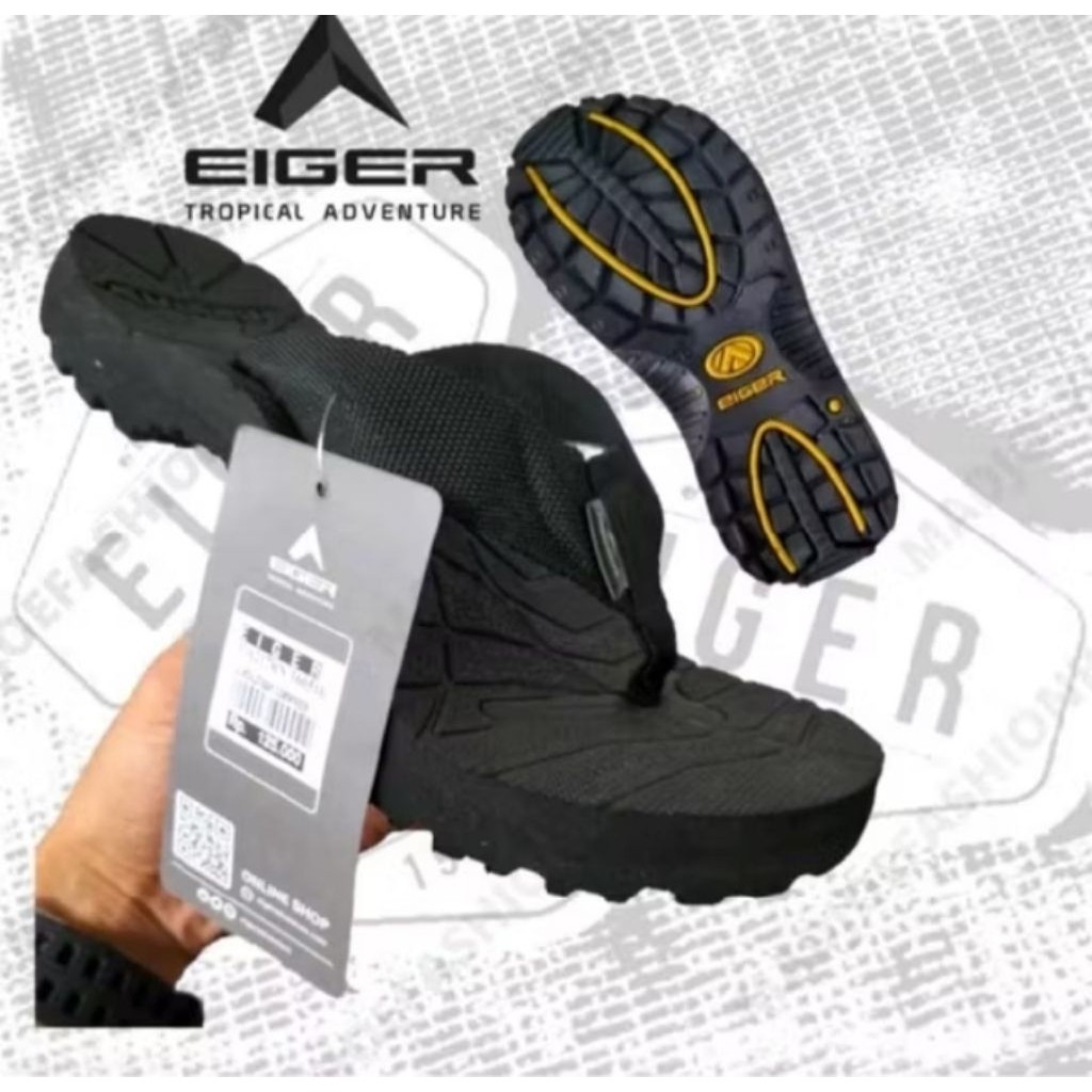 Sandal japit gunung Eiger Unisex pria & wanita bonus tas jaring insole Eva spoon super tebal sol 2,7