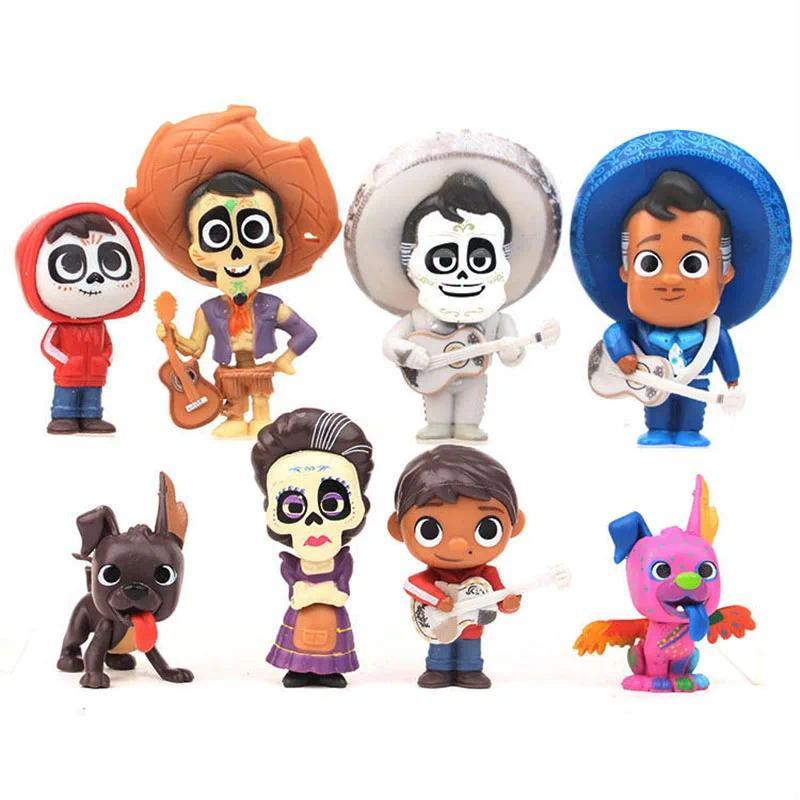 8pcs/set Disney Anime Coco Hector Rivera Ernesto de la Cruz Miguel Riveras Action Figure Model Colle
