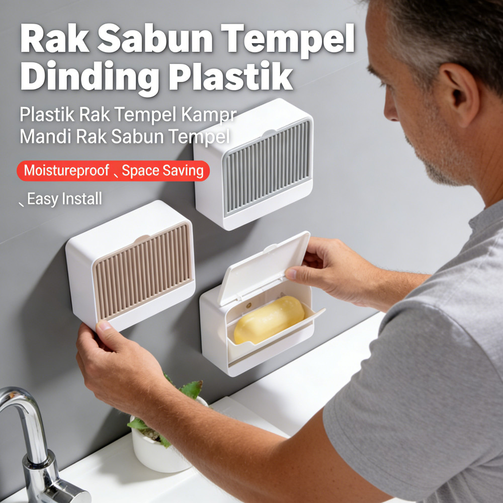 Tempat Sabun Rak Kamar Mandi Plastik Rak Sabun Tempel Gantung Rak Sabun Tempel Dinding