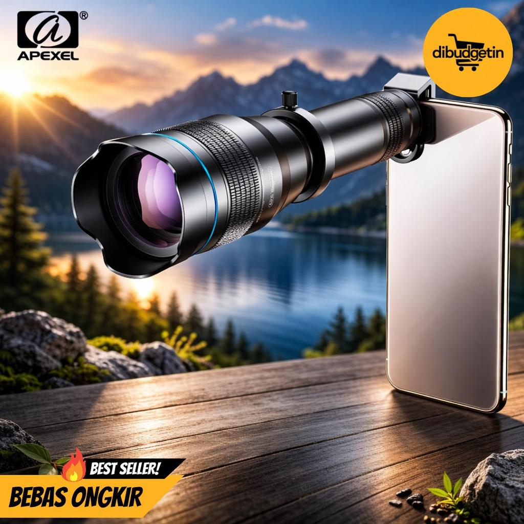 APEXEL Lensa Smartphone Telephoto Lens 60X with Remote - APL-JS60X